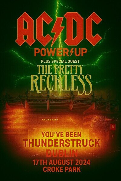Ac/dc Dublin Croke Park 2024 Poster. A4 Unframed Art 300dpi