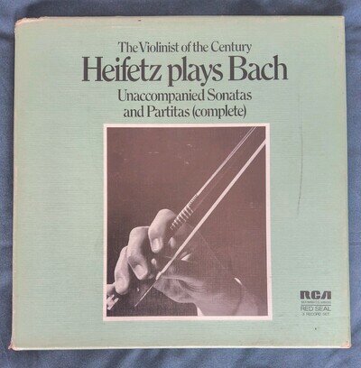 Heifetz Plays Bach: 3 x Vinyl LP Boxset, RCA Red Seal SER 5669/71 1979 VG+