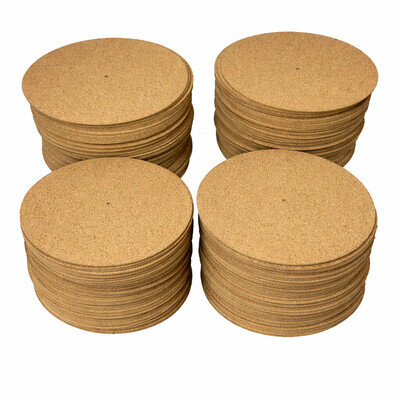 12" Cork Blank Slipmats x 100 - Turntable mats, sublimation - screen print dtf