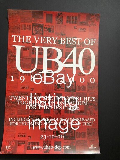 UB40 "The Very Best Of" Virgin Records Promo Poster From 2000 10" x 15"