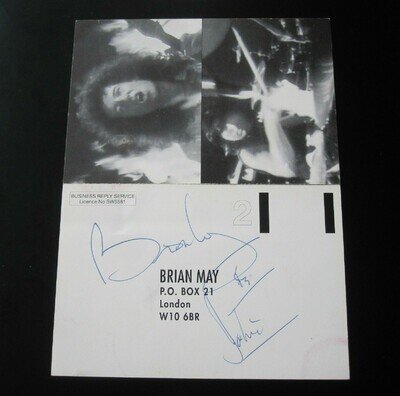 Queen Brian May 1993 Autograph Signed Resurrection Single Promo Card