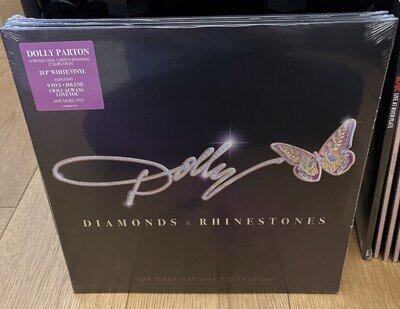 Dolly Parton : Diamonds & Rhinestones Greatest Hits WHITE Vinyl double LP album