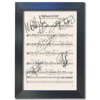 ACDC Highway To Hell MUSIC SHEET Signed Reproduction Autograph Photo Print 801