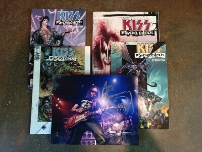 Kiss Collection Psycho Circus Ace Frehley Autograph Signed Photo Gene Simmons