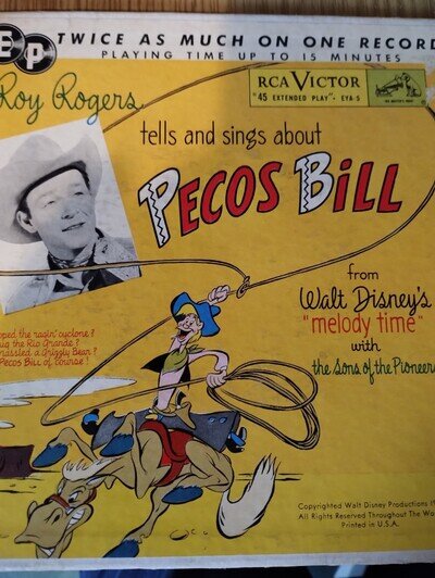 ROY ROGERS: tells and sings about pecos bill RCA 7" EP 45 RPM