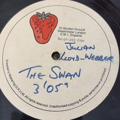 Julian Lloyd Webber The Swan 7” Single Acetate Record Rare