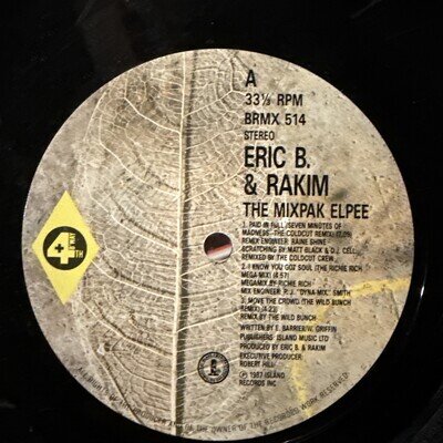 Eric B. & Rakim the Mixpak Elpee Vinyl Album 1987 Hip Hop Rap 4th and Broadway