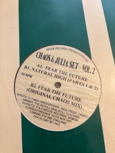 CHAOS&JULIA SET -VOL 2- FEAR THE FUTURE RECOIL RECORDS 002