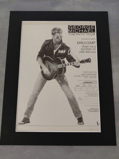 George Michael Faith Tour 1988 Promo Original Concert Advert Mounted 14x11"