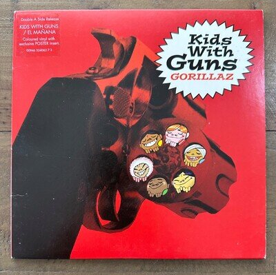 Gorillaz Kids With Guns 7" Red Vinyl 2006 original New Unused With Poster