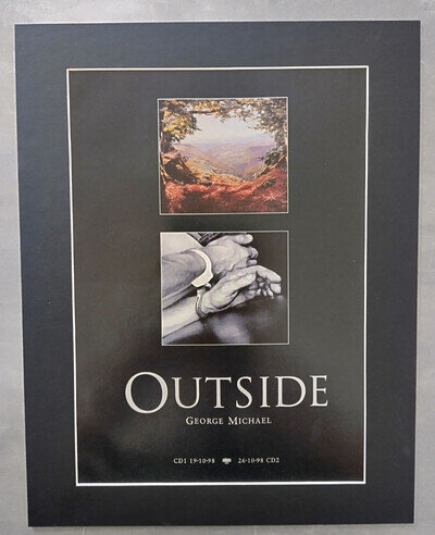 George Michael Outside Promo Original Song Advert Poster Mounted 14x11"