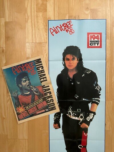 Michael Jackson Bad Tour ‘88 Aintree Souvenir Newspaper and Poster