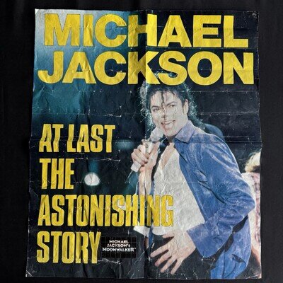 Michael Jackson Original Vintage Poster - Folded - Late 80s + Moonwalker Sticker