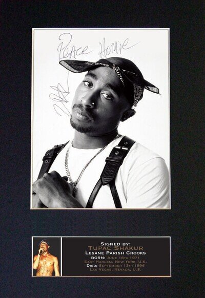 #664 TUPAC SHAKUR Rap Artist Very Rare Signed Autograph Mounted Photo REPRO A4