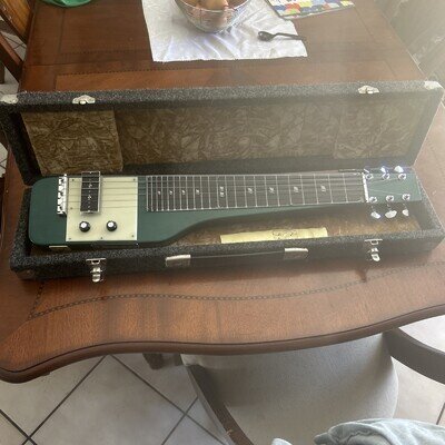 Vintage IBOEN Lap Steel Guitar Green & Case Sr#101891-09 or 4 Jim Boen RARE