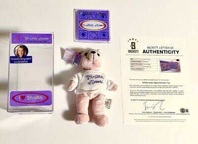 Britney Spears RARE Autograph Beanie Bear 1999 Pink #/500 SIGNED Auto COA