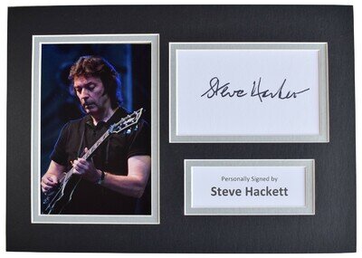 Steve Hackett Signed Autograph A4 photo mount display Genesis Music AFTAL & COA