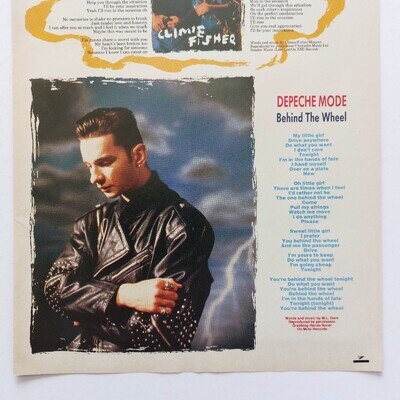 DEPECHE MODE - Behind The Wheel Lyrics - A-Ha Smash Hits UK Poster A4 Size 1988