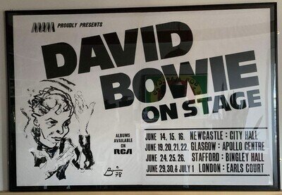 DAVID BOWIE ON STAGE 1978 ORIGINAL CONCERT POSTER