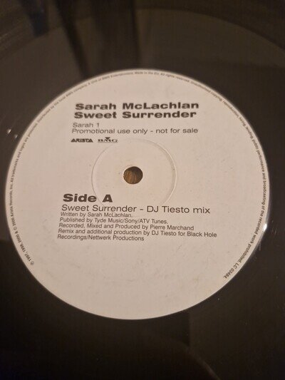 Sarah McLachlan "Sweet Surrender" DJ Tiesto Mix 12 Inch Vinyl Single
