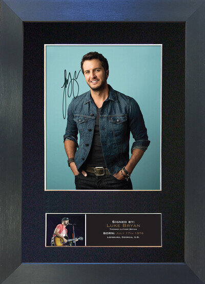LUKE BRYAN Signed Mounted Reproduction Autograph Photo Prints A4 780
