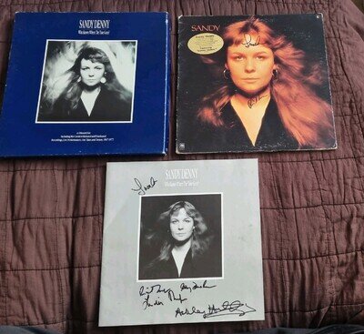 Sandy Denny Signed + Promotional Vinyl 4 LP Who Knows Where Boxset Folksinger