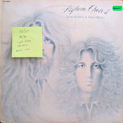 Leon Russell & Marc Benno Asylum Choir 2 Vinyl Record VG/G+ AMLS 68089 1989