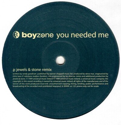 Boyzone - You Needed Me (12", Promo)