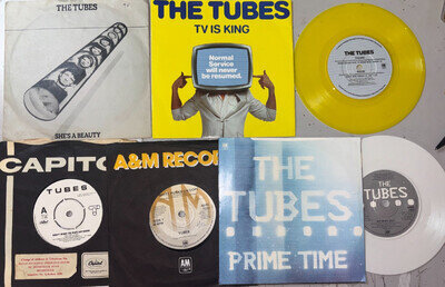 JOB LOT 5 x THE TUBES (Inc 1 x YELLOW & 1 x WHITE VINYLS) PICTURE SLEEVE 7" RECS