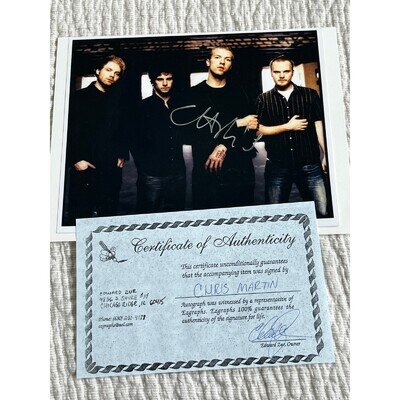 Chris Martin Authentic Hand Signed Autograph Photo Coldplay 8x10 COA Silver Ink