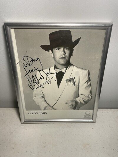 Elton John Framed Autographed Picture Personalized To Doug