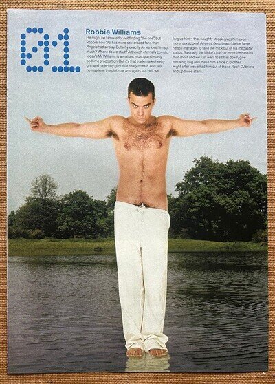 ROBBIE WILLIAMS ~ 2001 Full page UK magazine poster