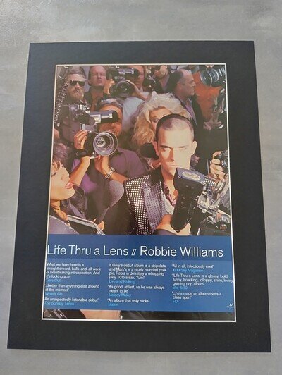 Robbie Williams Poster Life Thru A Lens Original Album Advert Mounted 14x11"