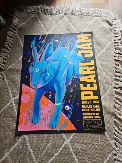 Pearl Jam Dublin Ken Taylor 2024 Music Poster. Official Gig Poster UK
