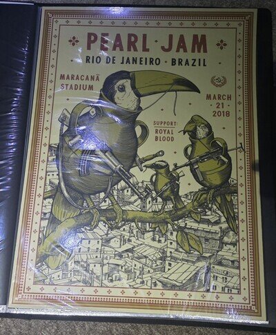 Pearl Jam w Royal Blood Poster Rio de Janeiro 3/21/18 by Ravi Zupa