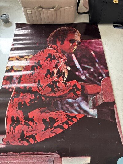 ELTON JOHN Vintage Poster In Concert Piano 1972 Classic Rock