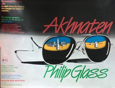 Philip Glass: Akhnaten - Original poster from 1985 British premiere