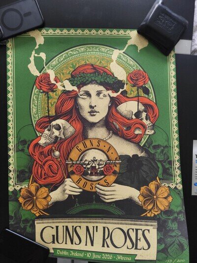 Guns N Roses Lithograph Poster 153 of 200 - Dublin Ireland, 10 June 2026