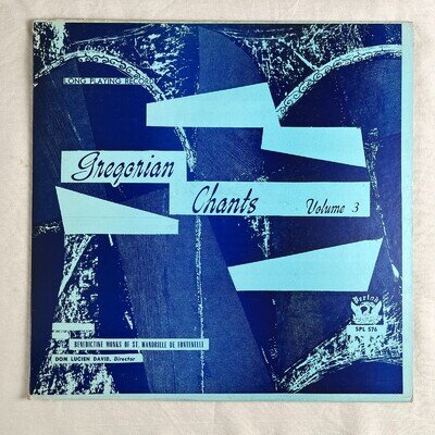 GREGORIAN CHANT Volume III 1953 Vinyl LP Period Records SPL 576 - VG