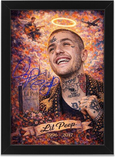 Lil Peep Art Styled Signed Poster Print - Limited Edition Autograph Fan Gift