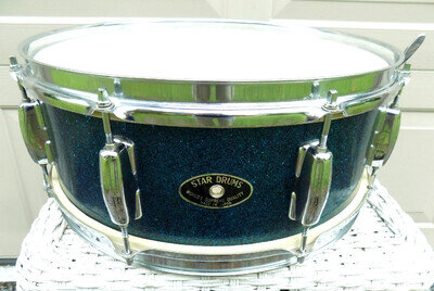 Vintage 1960's Star Blue Sparkle Snare Drum 14"x5" Tama Set Kit