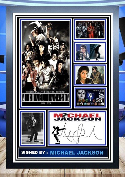 157. michael jackson signed a4 photograph framed unframed reprint###