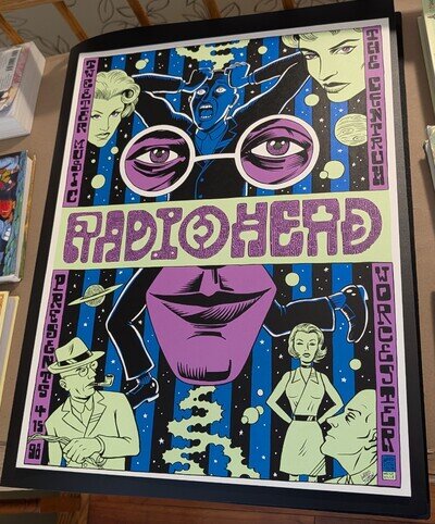 Radiohead Worcester 1998 concert Poster print Ward Sutton Near Mint Offical