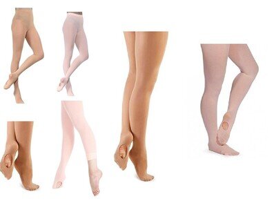 Girls Children Ballet Tights Soft Convertible Transition Footed Footless Dance