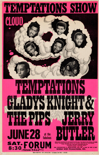 Temptations / Glady Knight Forum 16" x 12" Photo Repro Concert Poster