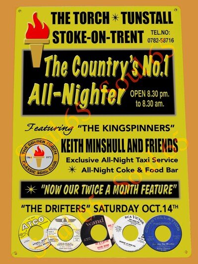 Northern Soul Metal Sign, The Golden Torch Metal Sign Poster, Scooter sign, Mod