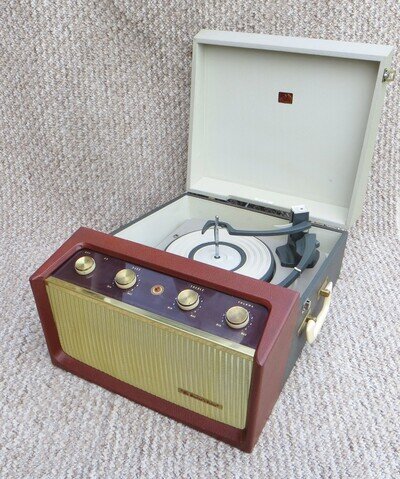 SUPERB 1961 HMV VINTAGE RECORD PLAYER - FULLY SERVICED & RESTORED, WORKING EX+