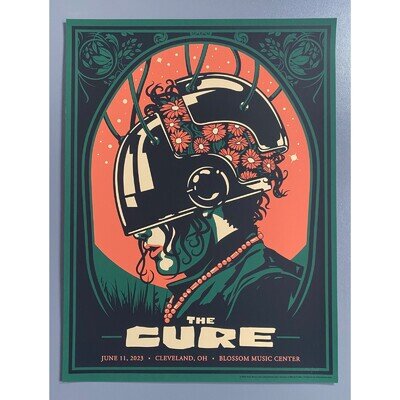 *REAL* The Cure Cleveland Concert Poster SE x/1800 Gregory Screenprint 2023