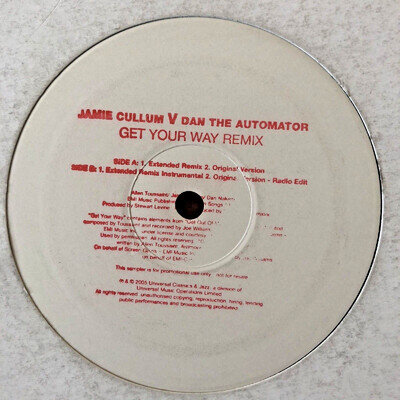 Jamie Cullum vs Dan The Automator - Get Your Way Remix 12" Vinyl Record 2005