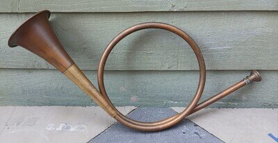 Vintage Coiled Brass Bugle Horn